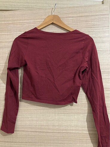 Trendyol & Milla Bordo V Yaka Crop