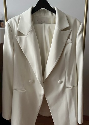 Zara Düğmeli krem/ekru Kadın Blazer Ceket