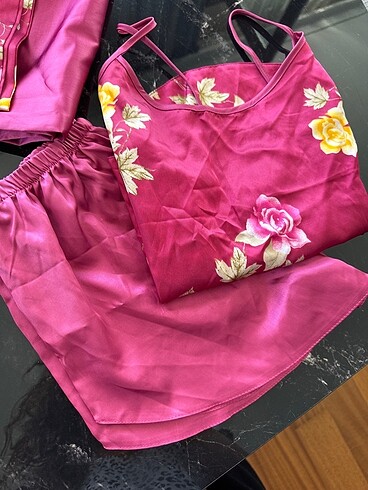 m Beden 6?lı çeyizlik sabahlıklı pijama takımı set gecelikli