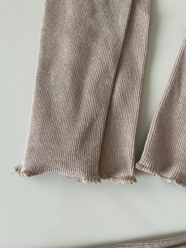 Kız Çocuk Bej Keten Salaş Tayt - Görsel 4