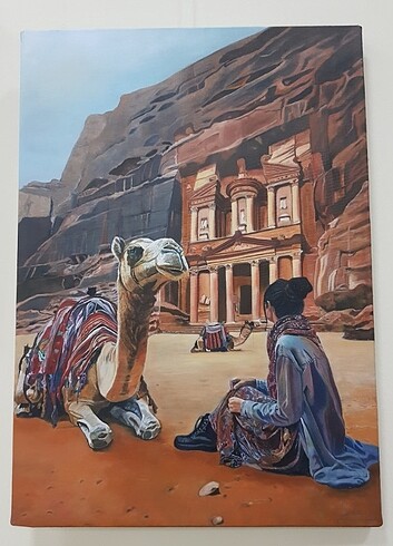 Petra Gezisi Konulu Yağlı Boya Tablosu 50x70 cm