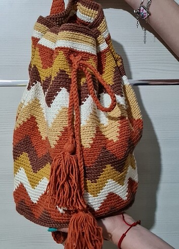 Beden çeşitli Renk wayuu alaçatı el örgü sırt çanta