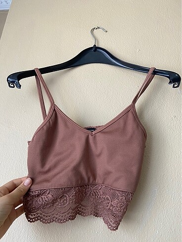 Kadın dantelli crop