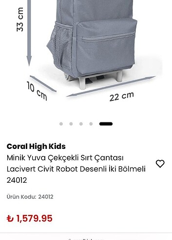 Coral Hingh robot desenli Anaokulu çanta - Görsel 8