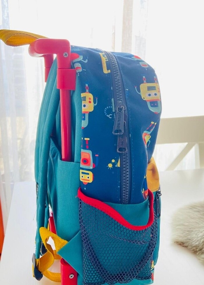 Coral Hingh robot desenli Anaokulu çanta - Görsel 4