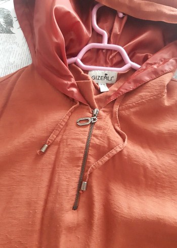 Uzun Kol Kapüşonlu Kiremit rengi Bohem Tunik - Görsel 7