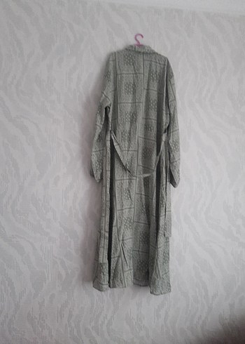 yeşil Bohem Uzun Keten Elbise - Görsel 3