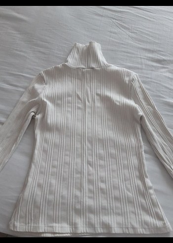 kiz cocuk Beyaz Pliseli Boğazlı Triko - Görsel 3