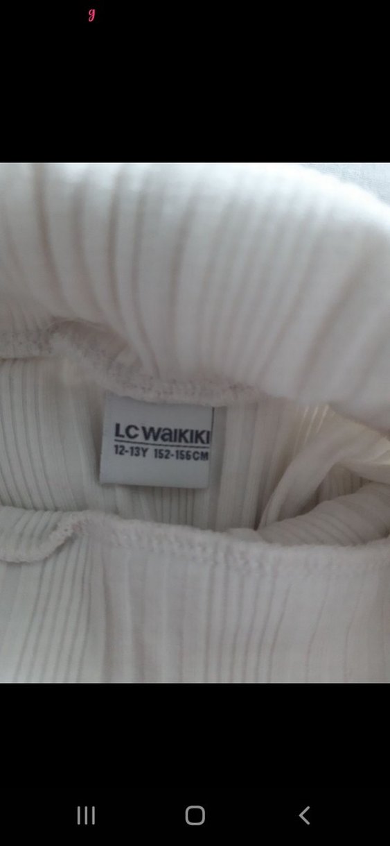 kiz cocuk Beyaz Pliseli Boğazlı Triko - Görsel 4