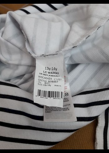 Beyaz siyah Çizgili Boğazlı cocuk kazak - Görsel 5