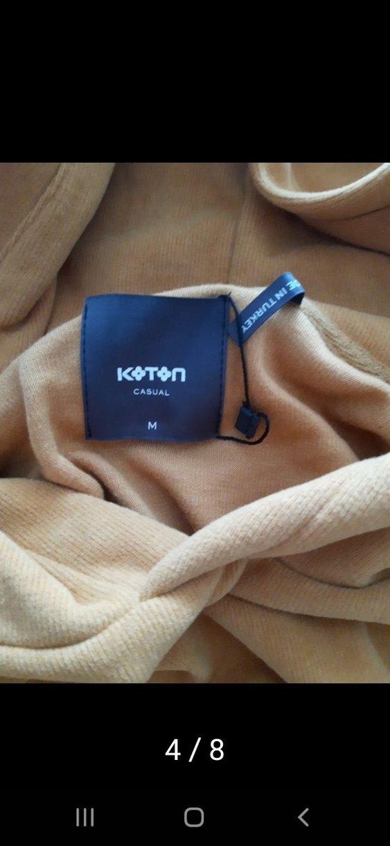 hardal rengi Kapüşonlu kadife Rahat Kesim Sweatshirt - Görsel 5