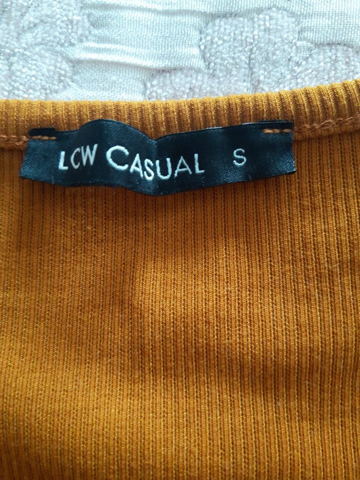 V Yaka taba rengi Kısa Kollu Kadın Bluz - Görsel 3