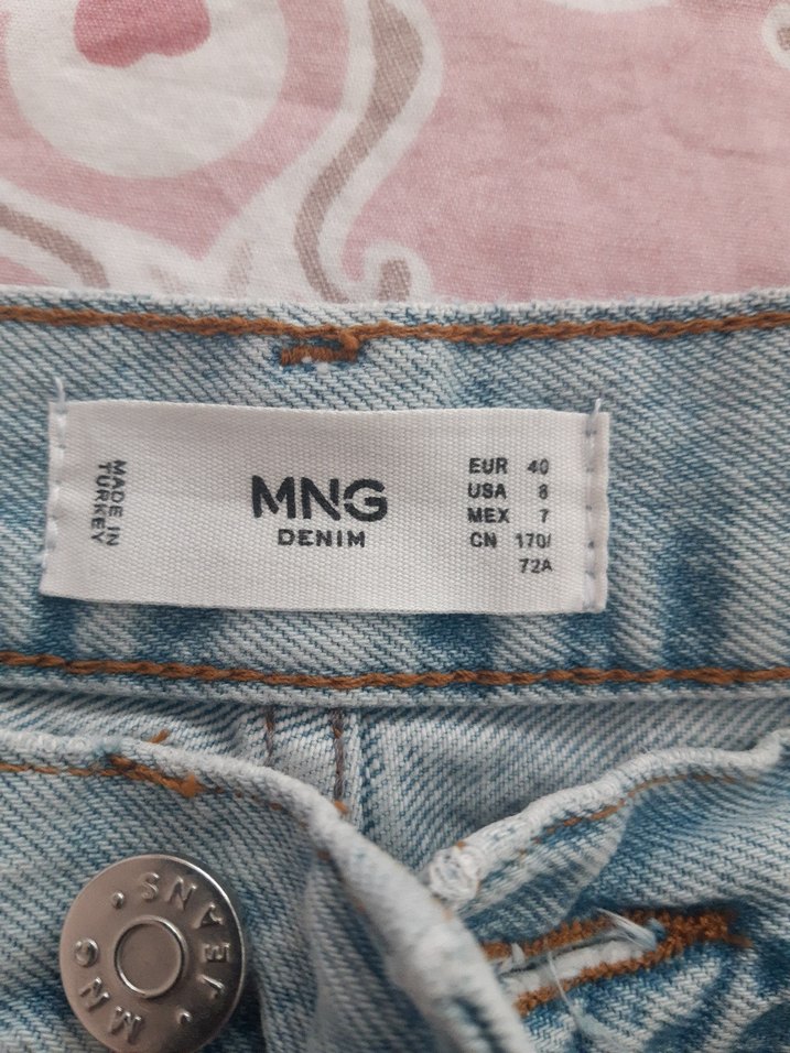 Mavi Loose yirtik boru paça Kadın Kot Pantolon - Görsel 4