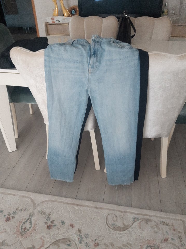 Kadın Mavi siyah Kot Pantolon - Görsel 3