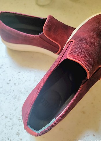 Theg THEG Marka, Bordo Düz Taban Kadın spor Ayakkabı