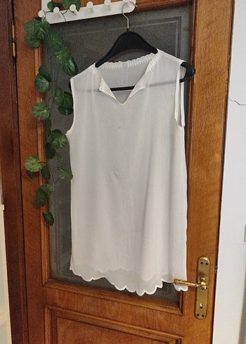 Beyaz plaj elbisesi - Görsel 7