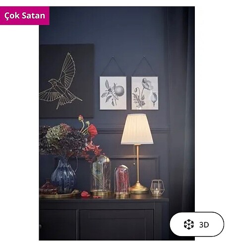 Beden abajur, beyaz-pirinç rengi, 55 cm