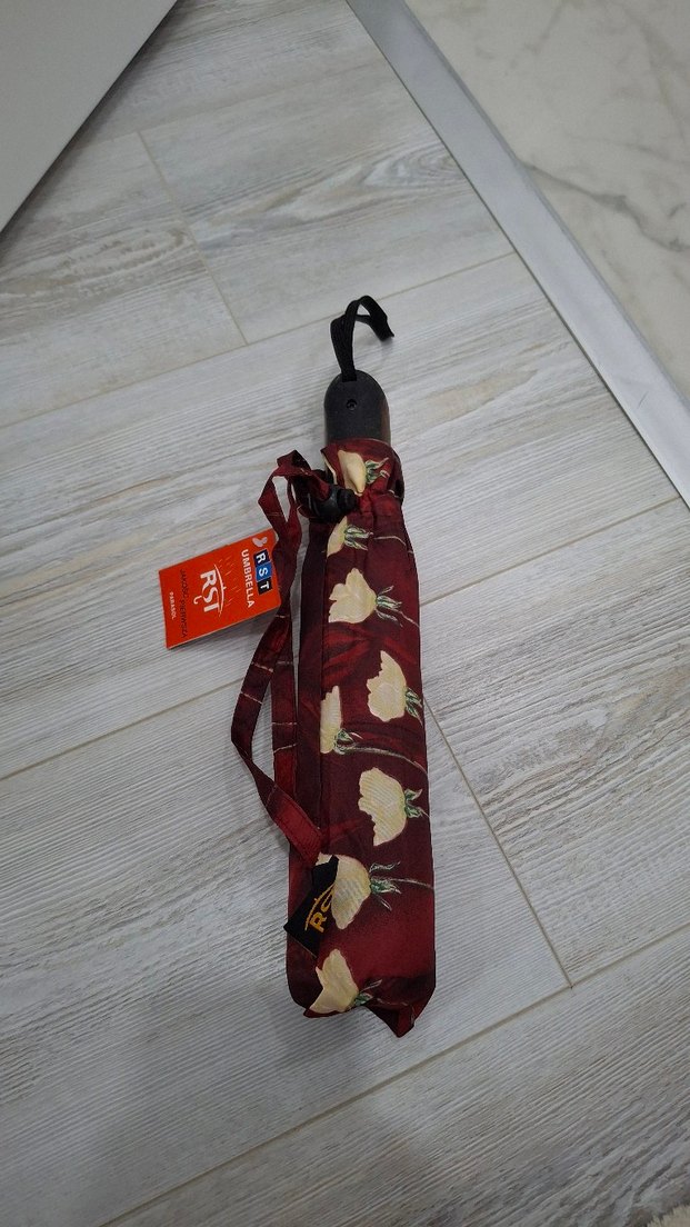 Bordo Püsküllü Kadın Şemsiye - Görsel 2