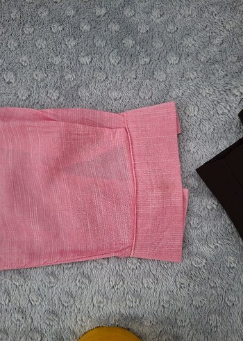 s Beden pembe Renk Nakış Detaylı Pembe Gömlek