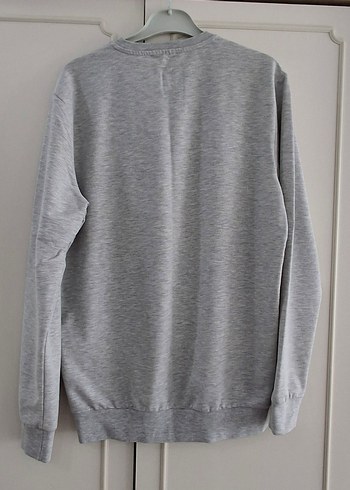 l Beden Gri Baskılı Erkek Sweatshirt