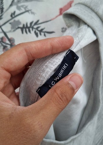 l Beden gri Renk Gri Baskılı Erkek Sweatshirt