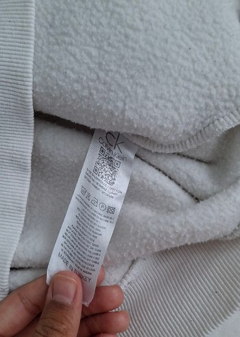 Calvin Klein Kadın Beyaz Yarım Fermuarlı Sweatshirt
