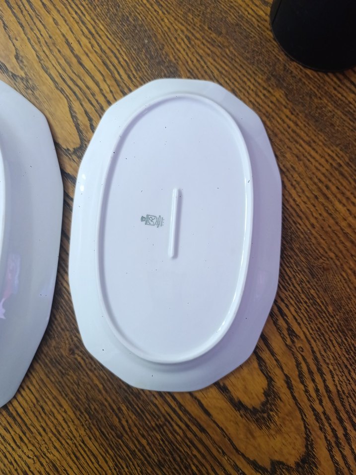 Çiçek Desenli Beyaz Gri Servis Tabakları - Görsel 4