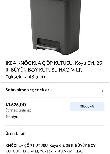 Beden Renk İkea çöp kovası