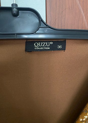 Quzu Kahverengi Yılan Desenli Midi Elbise - Görsel 3