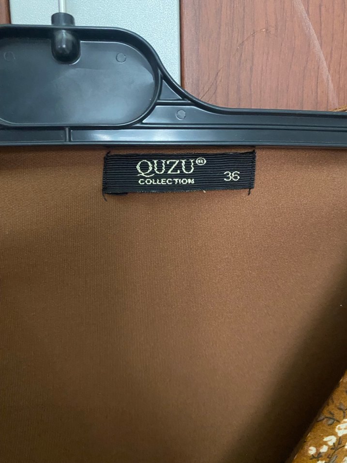 Quzu Kahverengi Yılan Desenli Midi Elbise - Görsel 3