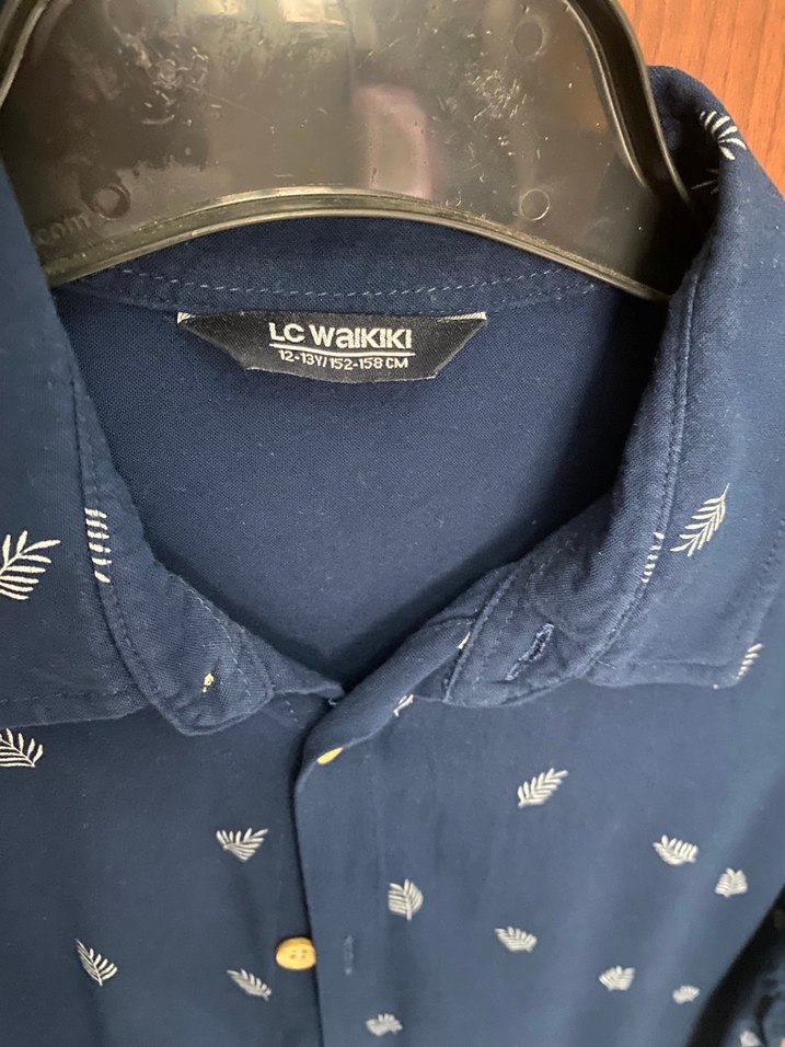 Lacivert Düğmeli Kısa Kollu Erkek Gömlek - Görsel 3