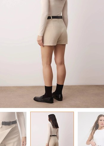 Trendyolmilla Bej Deri Mini Etek - Görsel 3