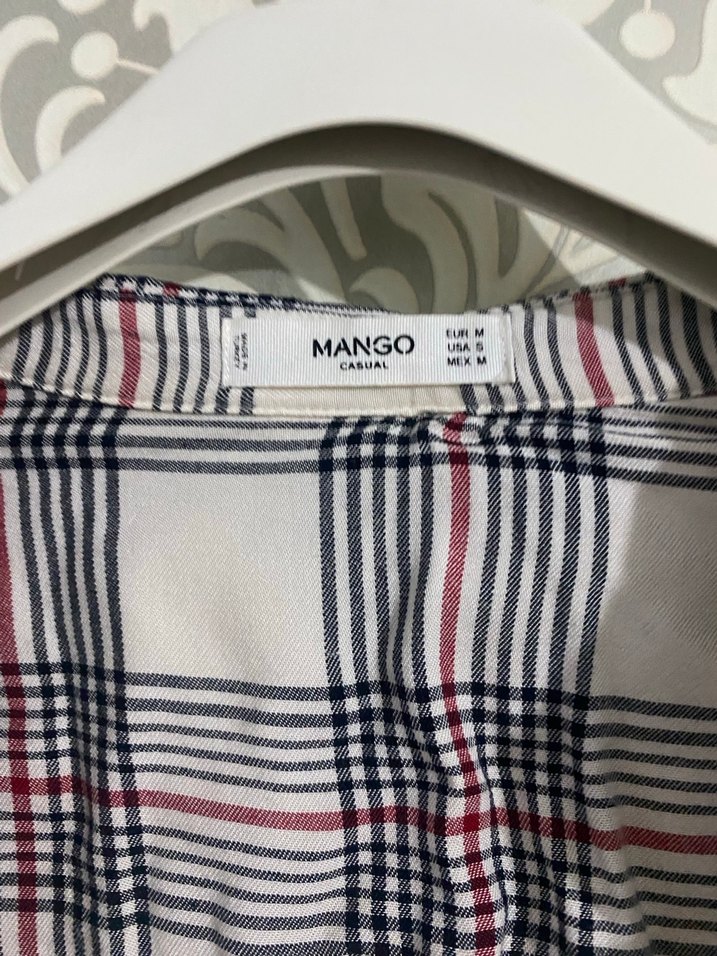 Düğmeli Uzun Kollu Gri Ekose Kadın Gömlek - Görsel 3