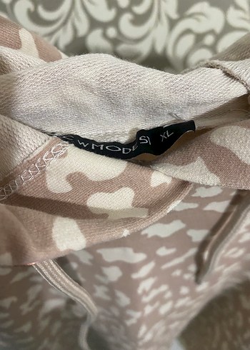 Kadın Bej Kapüşonlu Uzun Kollu Salaş Sweatshirt - Görsel 4