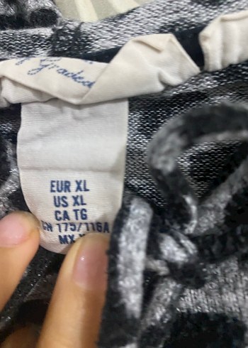 Gri Leopar Desenli Kapüşonlu Kadın Sweatshirt - Görsel 4