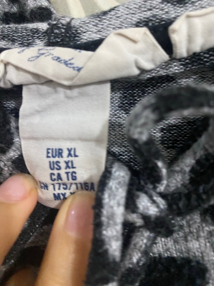 Gri Leopar Desenli Kapüşonlu Kadın Sweatshirt - Görsel 4