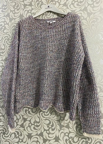 Gri Bohem Salaş Triko Kazak - Görsel 3