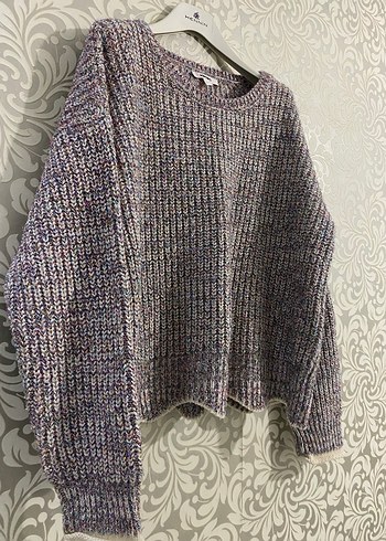 Gri Bohem Salaş Triko Kazak - Görsel 2