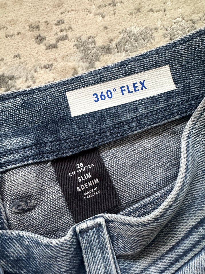 H&M Yırtık Detaylı Erkek Slim Fit Kot Pantolon - Görsel 2