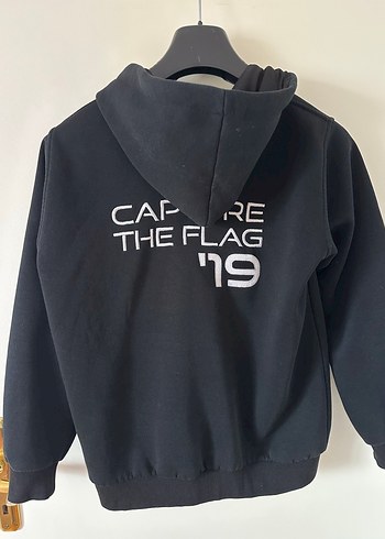 Kapüşonlu Fermuarlı Siyah Sweatshirt. STM Erkek Siyah Kapüşonlu - Görsel 3