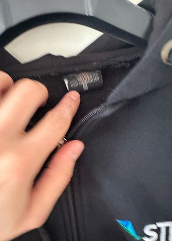 Kapüşonlu Fermuarlı Siyah Sweatshirt. STM Erkek Siyah Kapüşonlu - Görsel 2