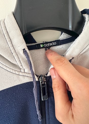 Çizgili Kapüşonlu Fermuarlı Erkek Sweatshirt - Görsel 4