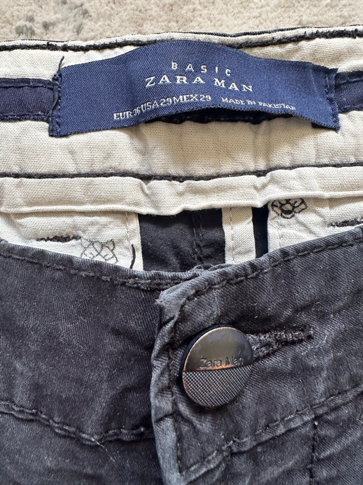 ZARA Erkek Siyah Chino Pantolon Slim Fit - Görsel 2