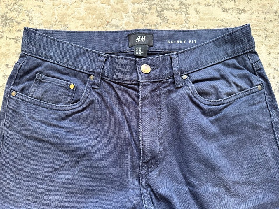 H&M Erkek Lacivert Skinny Fit Pantolon - Görsel 2