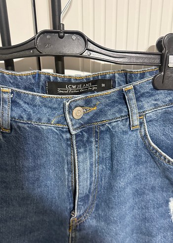 Kadın Mavi Bol Kesim Kot Pantolon - Görsel 3