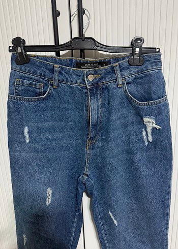 Kadın Mavi Bol Kesim Kot Pantolon - Görsel 5