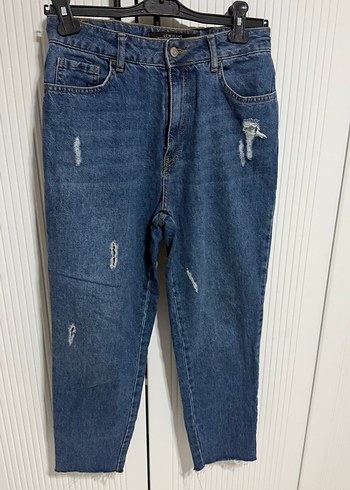 Kadın Mavi Bol Kesim Kot Pantolon - Görsel 2