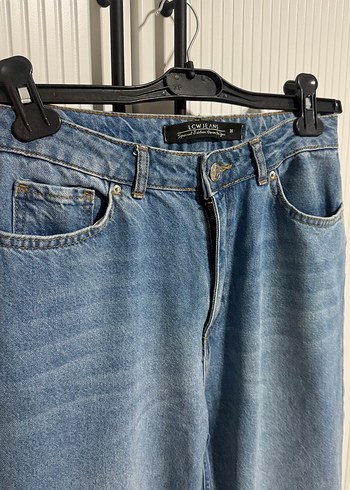 Kadın Mavi Denim Bol Kesim Midi Jean - Görsel 4