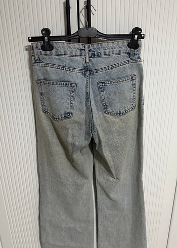 Gri Rahat Kesim Midi Boy Kadın Denim Pantolon - Görsel 4