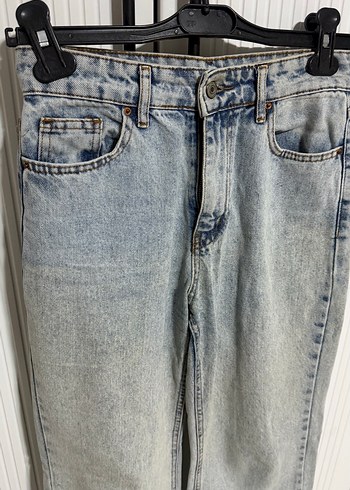 Gri Rahat Kesim Midi Boy Kadın Denim Pantolon - Görsel 3